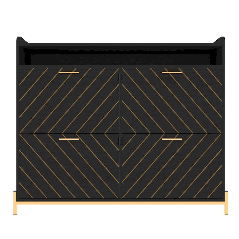 Shoe Cabinet with 4 Flip Doors