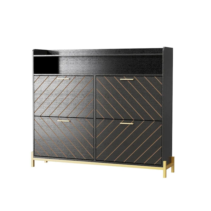 Shoe Cabinet with 4 Flip Doors