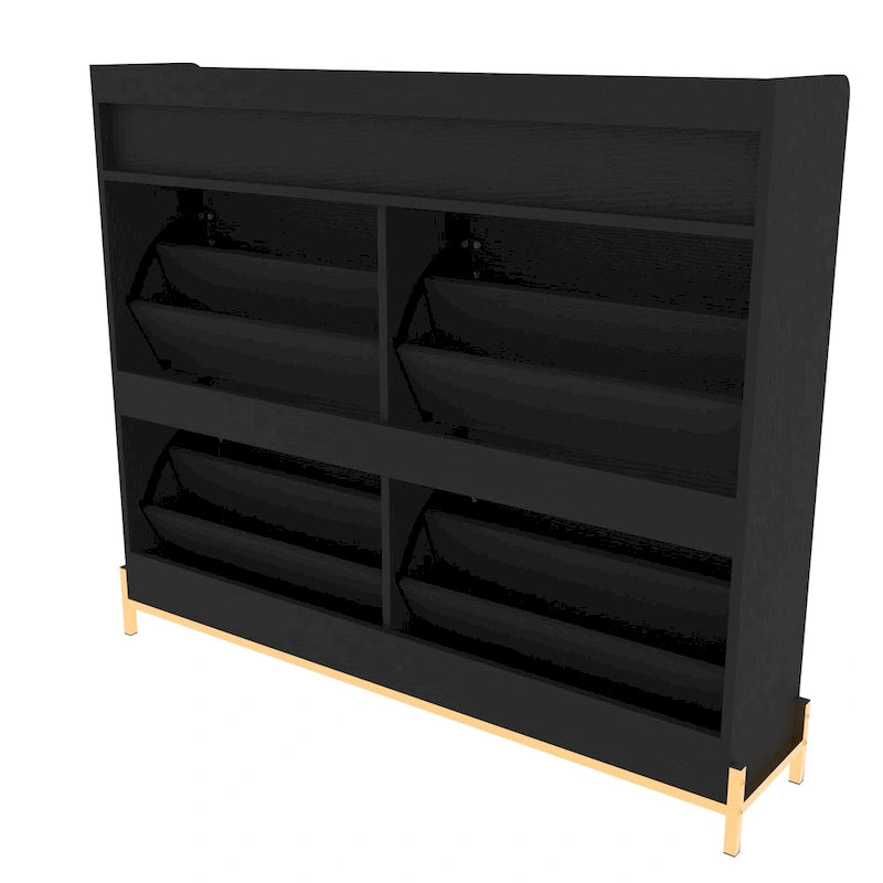 Meuble à chaussures avec 4 portes abattantes