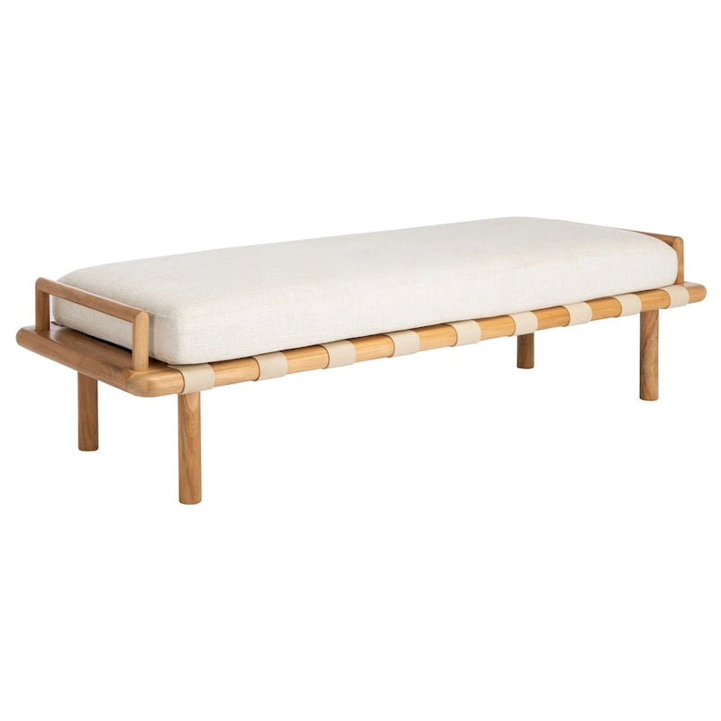 Teak Cushion Bench 70"W x 25.7"L x 18.5"H