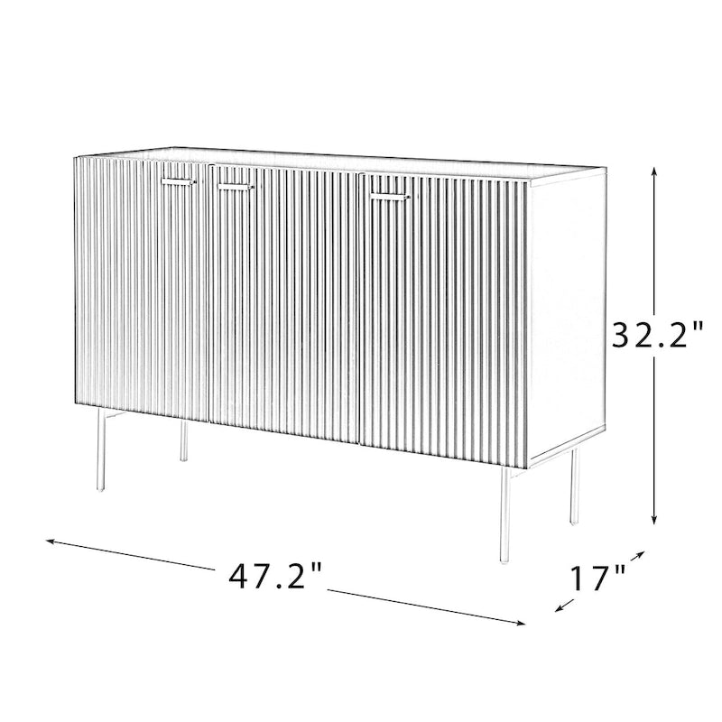 Multifunktionales 47"-Buffet-Sideboard mit 3 Türen