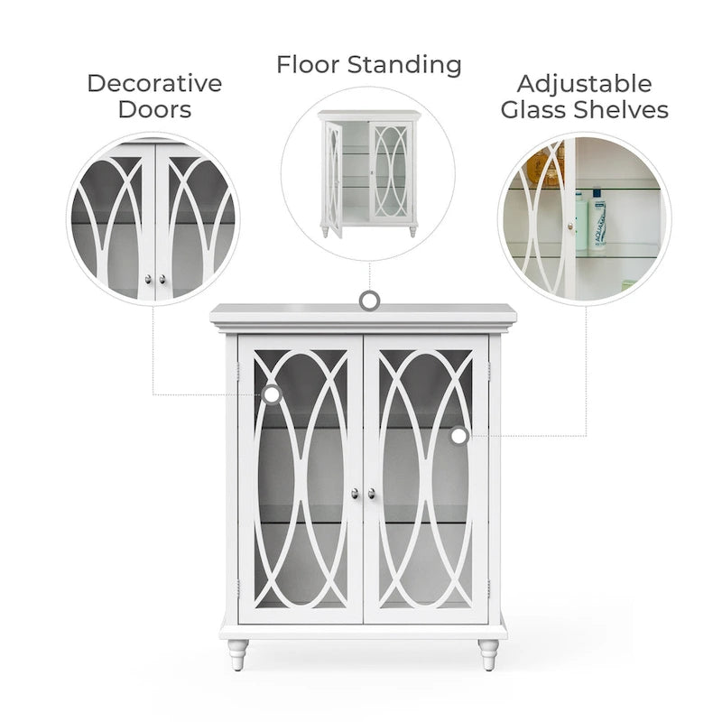 Mobile da pavimento bianco - 26L x 12.5W x 32H