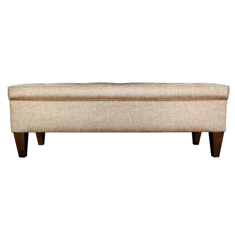 10-Button Tufted Upholstered Long Storage Bench Ottoman