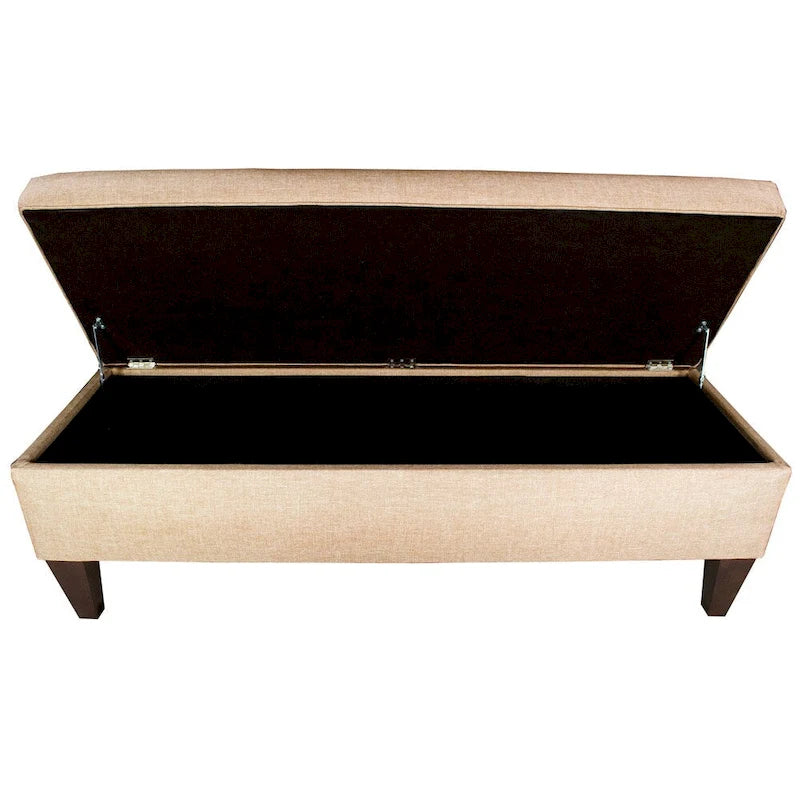 10-Button Tufted Upholstered Long Storage Bench Ottoman