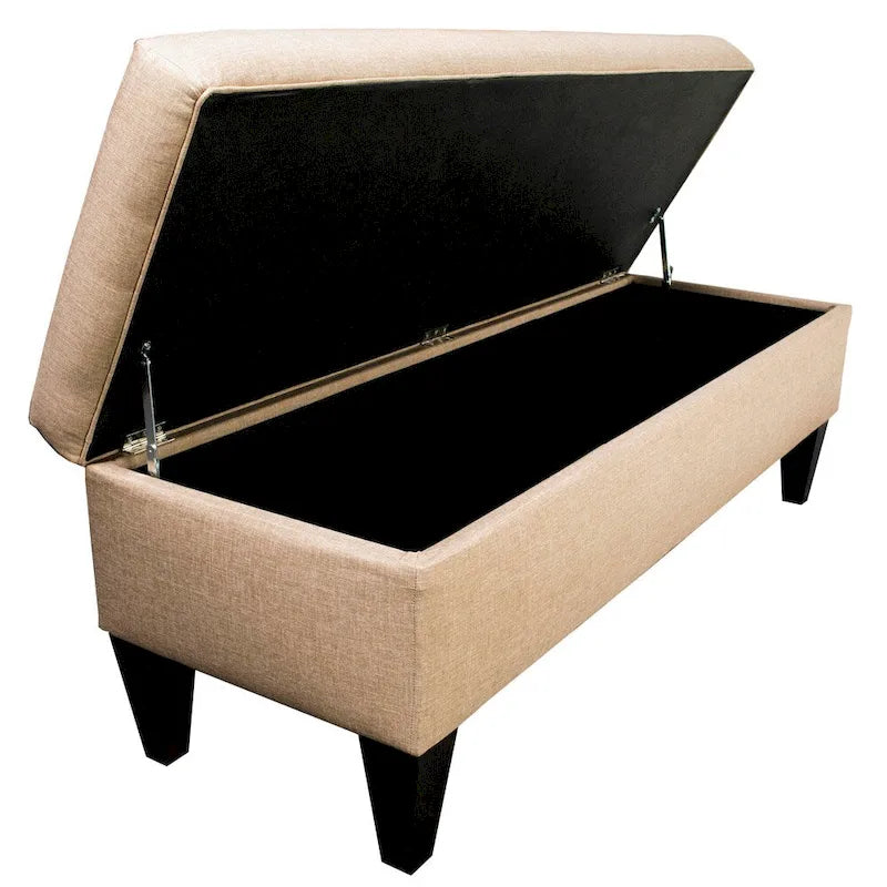 10-Button Tufted Upholstered Long Storage Bench Ottoman