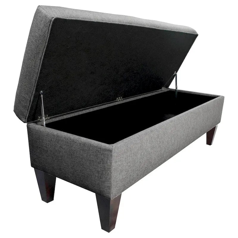 10-Button Tufted Upholstered Long Storage Bench Ottoman