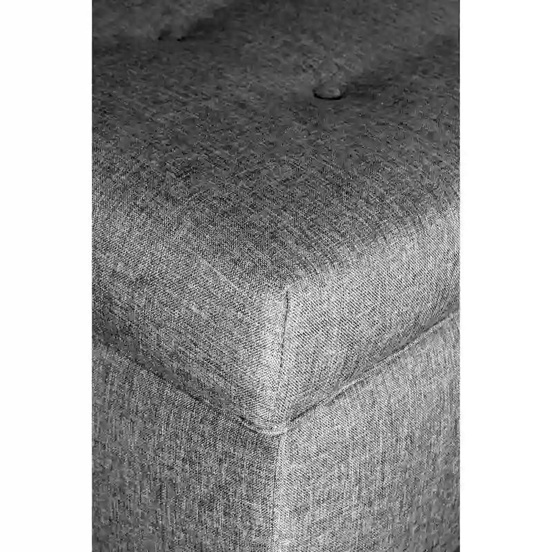 10-Button Tufted Upholstered Long Storage Bench Ottoman