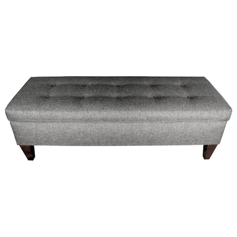10-Button Tufted Upholstered Long Storage Bench Ottoman