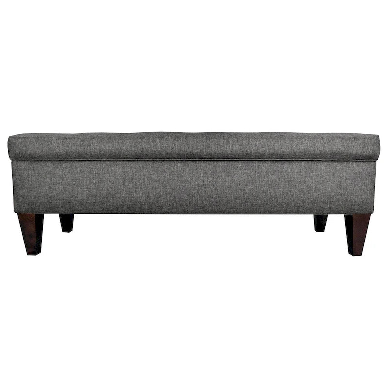 10-Button Tufted Upholstered Long Storage Bench Ottoman