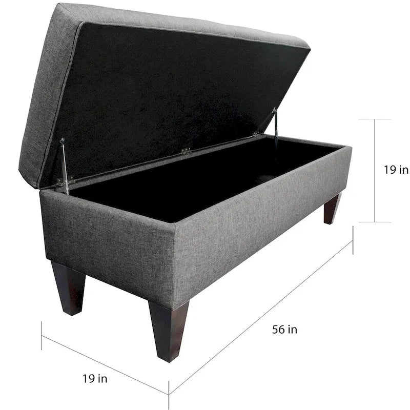 10-Button Tufted Upholstered Long Storage Bench Ottoman