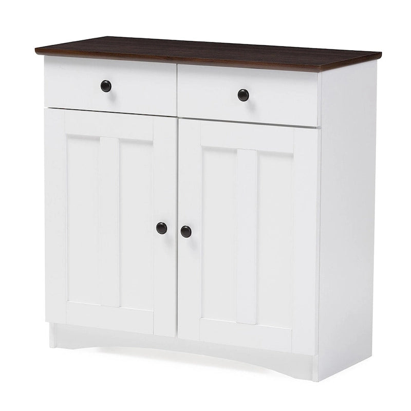 Traditional White Wood Kitchen Storage Cabinet