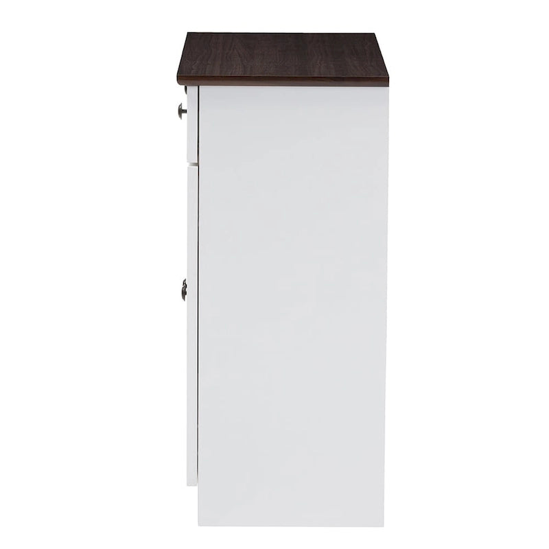 Traditional White Wood Kitchen Storage Cabinet