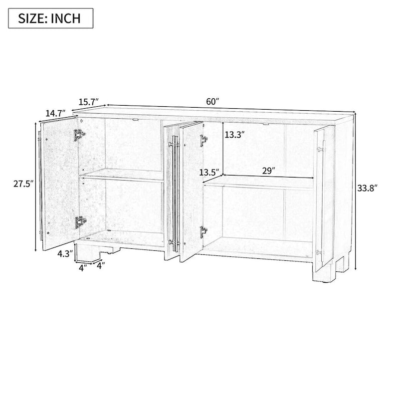 Houten dressoir in traditionele stijl
