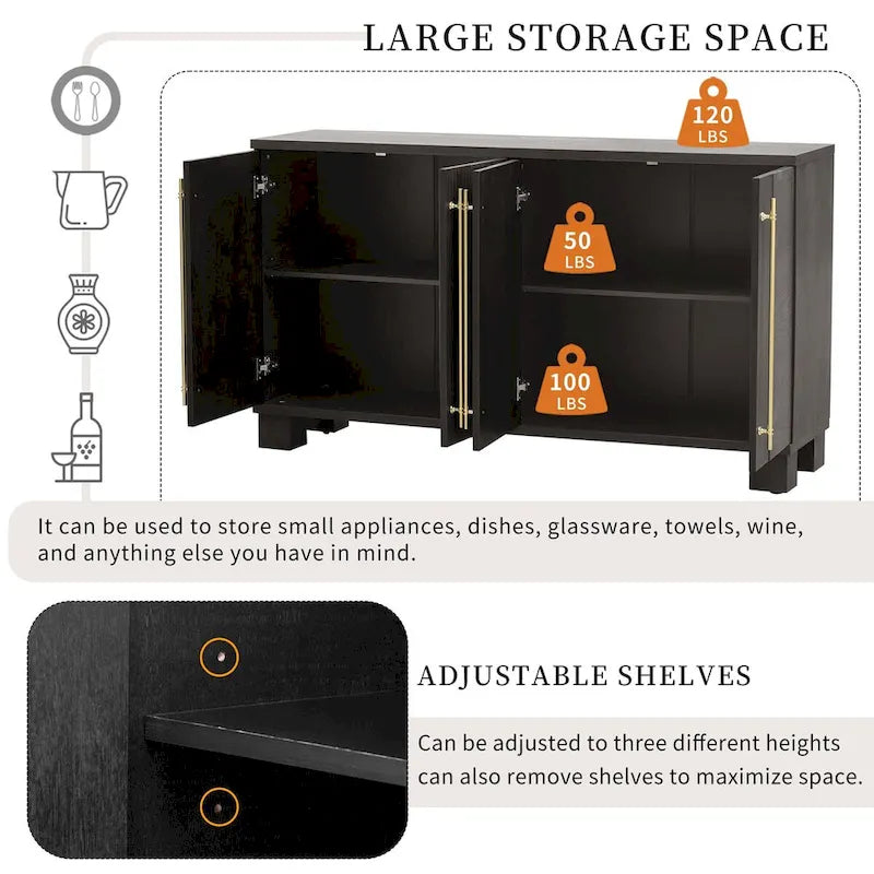 Houten dressoir in traditionele stijl