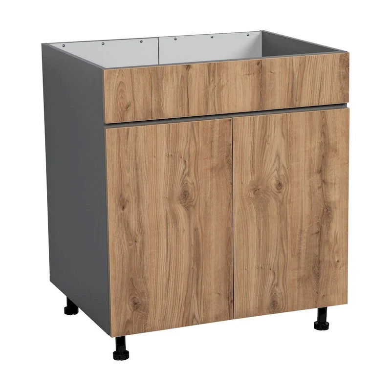 30 onderkasten voor gootsteen - hoog, dubbele deur, grijs - 30 x 34 1/2 x 23 3/8