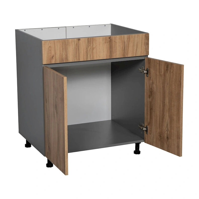 30 onderkasten voor gootsteen - hoog, dubbele deur, grijs - 30 x 34 1/2 x 23 3/8