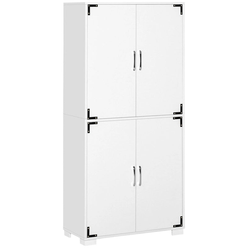 Küchenvorratsschrank mit 4-türigem Schrank und Einlegeböden - N/A