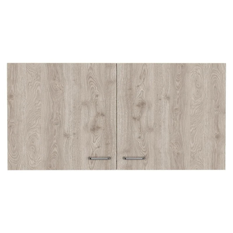 Wall Cabinet, Two Shelves, Double Door - White / Light Gray