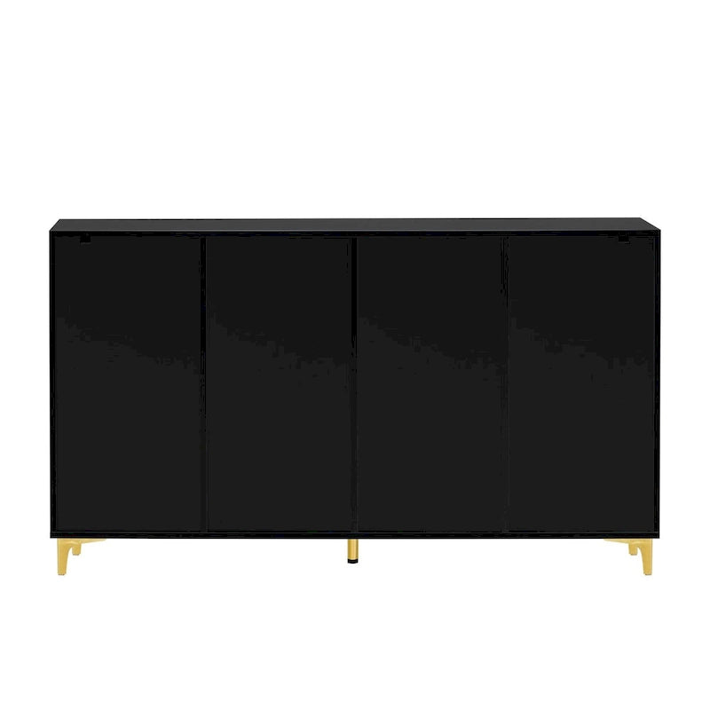 55 Sideboard-Aufbewahrungsschrank mit verstellbaren Einlegeböden, glänzende Oberfläche