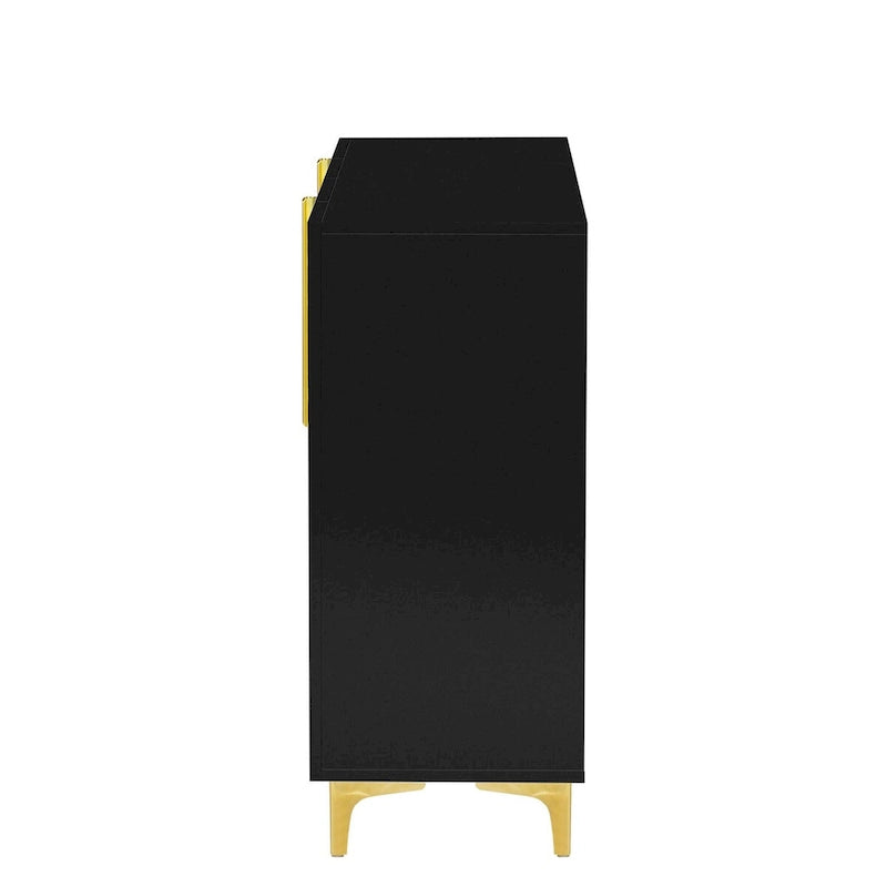 55 Sideboard-Aufbewahrungsschrank mit verstellbaren Einlegeböden, glänzende Oberfläche