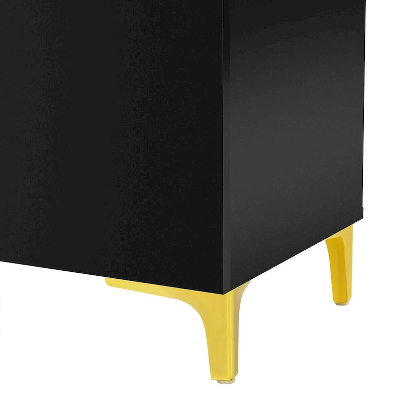 55 Sideboard-Aufbewahrungsschrank mit verstellbaren Einlegeböden, glänzende Oberfläche