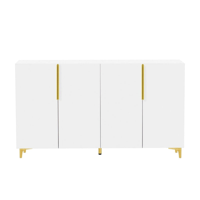55 Sideboard-Aufbewahrungsschrank mit verstellbaren Einlegeböden, glänzende Oberfläche
