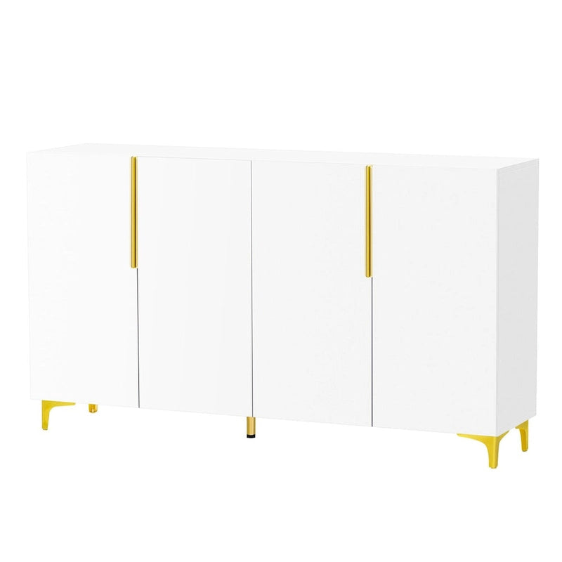 55 Sideboard-Aufbewahrungsschrank mit verstellbaren Einlegeböden, glänzende Oberfläche