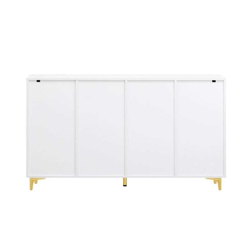 55 Sideboard-Aufbewahrungsschrank mit verstellbaren Einlegeböden, glänzende Oberfläche