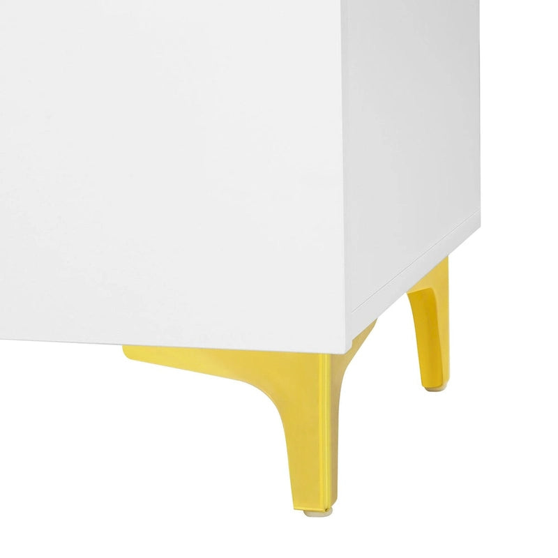 55 Sideboard-Aufbewahrungsschrank mit verstellbaren Einlegeböden, glänzende Oberfläche