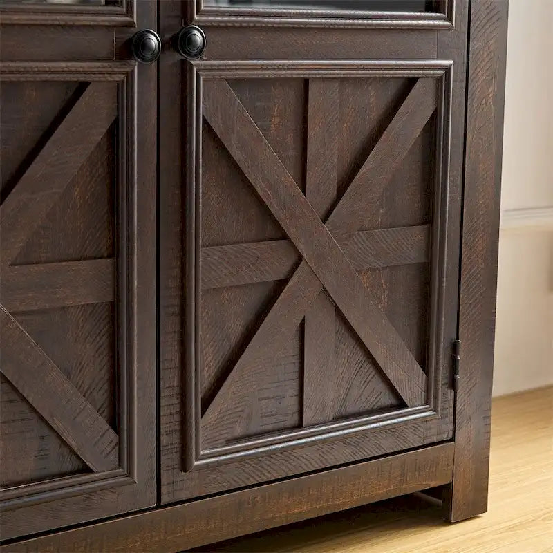 Holz-Buffetschrank mit 2 Türen und Metallgriff