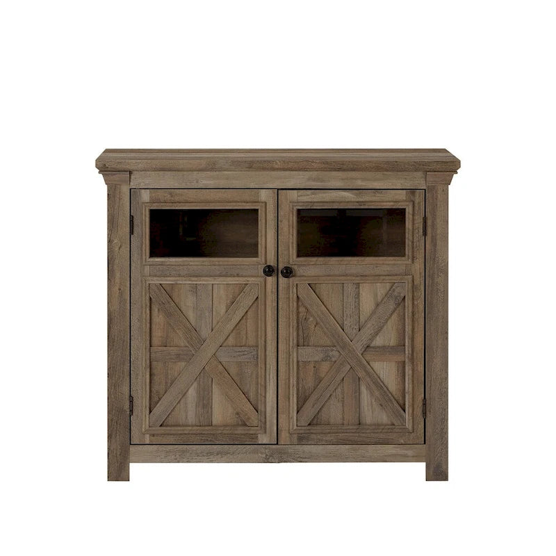 Holz-Buffetschrank mit 2 Türen und Metallgriff