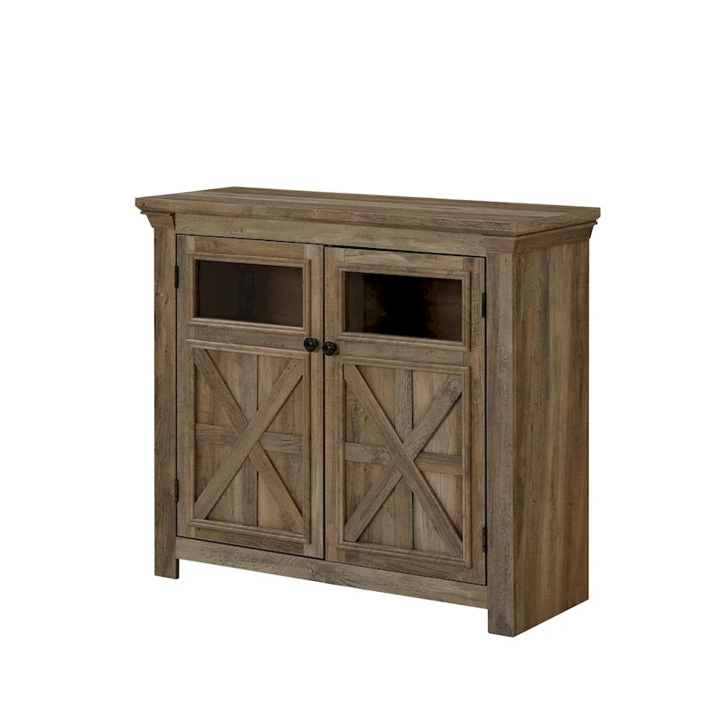 Holz-Buffetschrank mit 2 Türen und Metallgriff