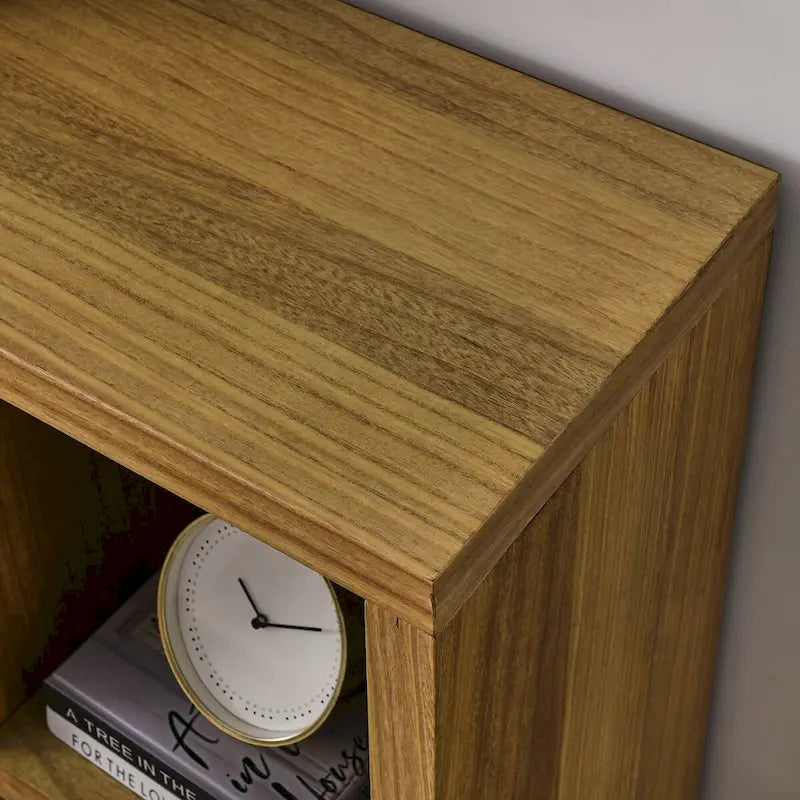 Open houten boekenkast met open planken, vrijstaande vitrinekast met 7 opbergvakken, staande boekenkast, hal