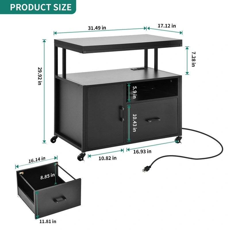 Carrello schedario con ruote - 15.7D x 31.5W x 29.9