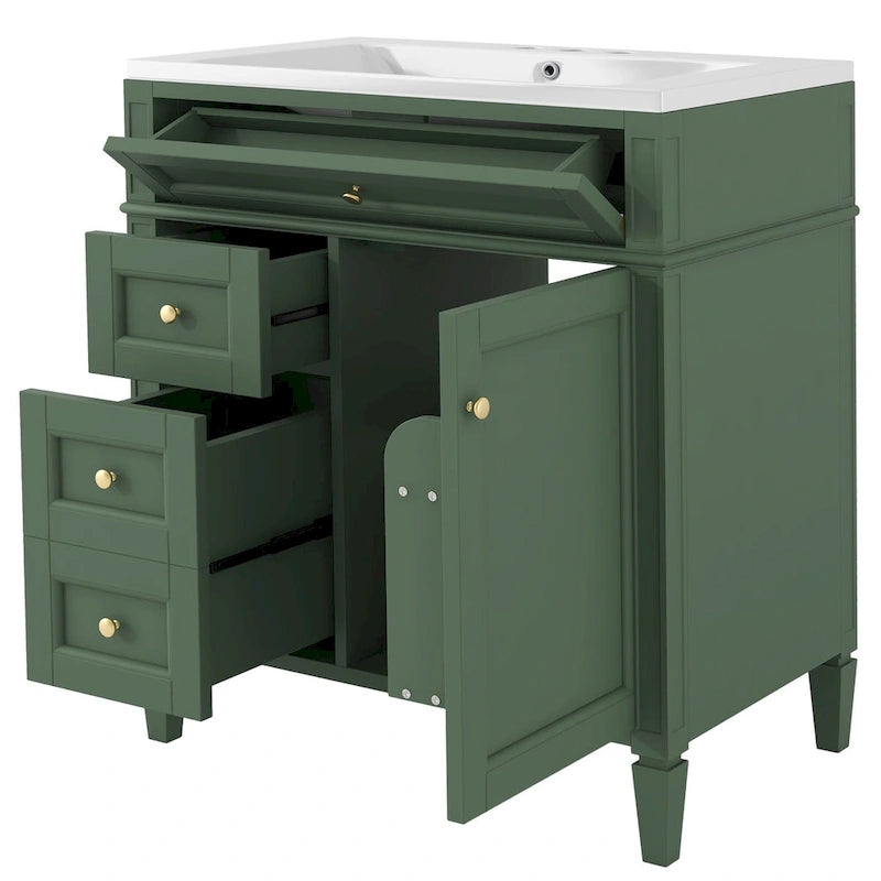 Bathroom Vanity with Top Sink and a Tip-out Drawer