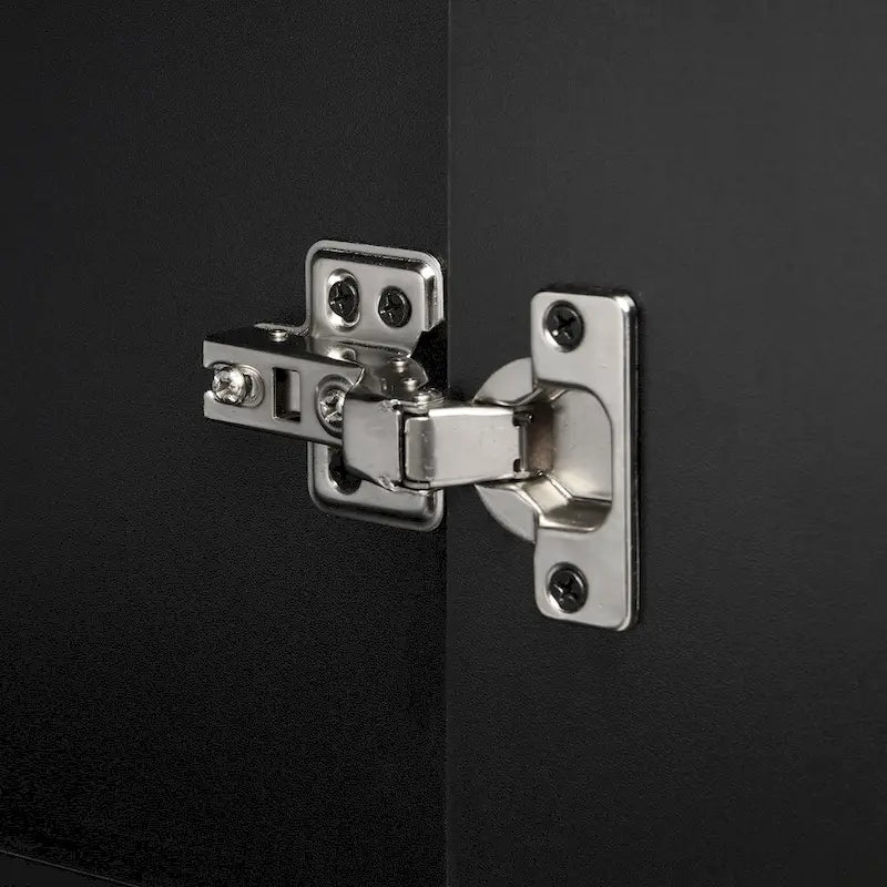Besondere Merkmale eines Sideboards mit vier Türen, Metall- und Kreuzbein-Design, geeignet für Wohnzimmer
