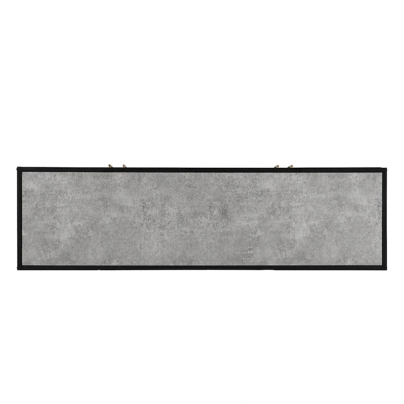 Besondere Merkmale eines Sideboards mit vier Türen, Metall- und Kreuzbein-Design, geeignet für Wohnzimmer