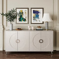 Credenza buffet moderna in legno laccato a 4 ante, mobile contenitore, per soggiorno